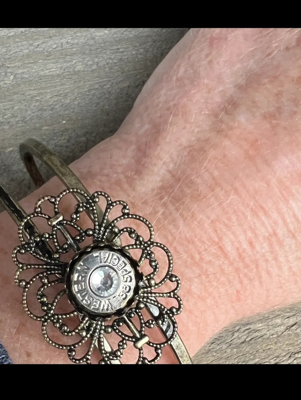 🐧Brass Filigree Bullet Cuff Bracelet